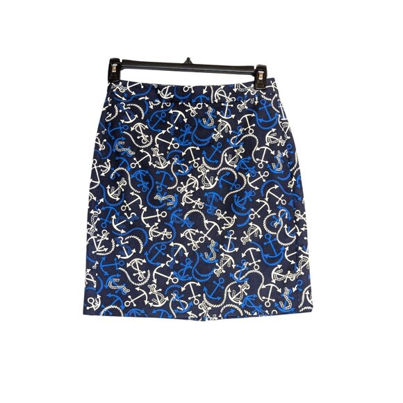 Banana Republic Womens Nautical Anchor Print Skirt - Size 4 - Picture 1 of 7